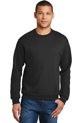 Jerzees 562 Adult NuBlend Crewneck Sweatshirt in Black front view