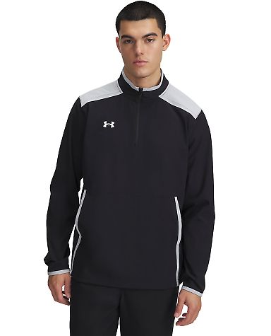 Under Armour 1389611 Motivate 3.0 Long Sleeve Half in Black/ m g/ white front view