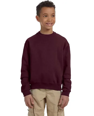562B Jerzees Youth NuBlend® Crewneck 50/50 Sweats in Maroon front view