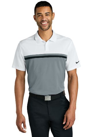 Nike NKFQ3968 Dri-FIT Victory Colorblock Polo in W/coolg/bk front view