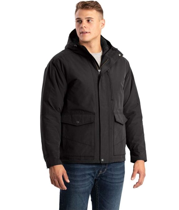 Berne Apparel HJ67 Men's Highland Quilt-Lined Micr in Black