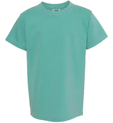 9018 Comfort Colors - Pigment-Dyed Ringspun Youth  Seafoam front view
