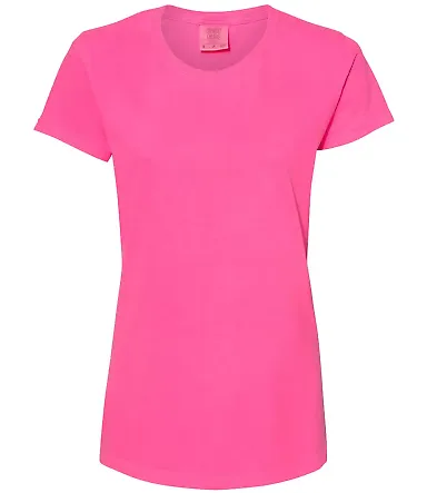 4200 Comfort Colors - Ladies' Ringspun Short Sleev Neon Pink front view