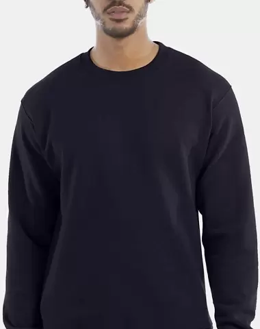 S600 Champion Logo Double Dry Crewneck Pullover sw Navy front view