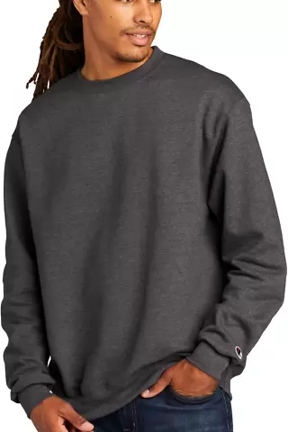 S600 Champion Logo Double Dry Crewneck Pullover sw Charcoal Heather front view