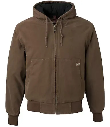 5020T DRI DUCK - Hooded Cloth Jacket with Tricot Q Field Khaki front view