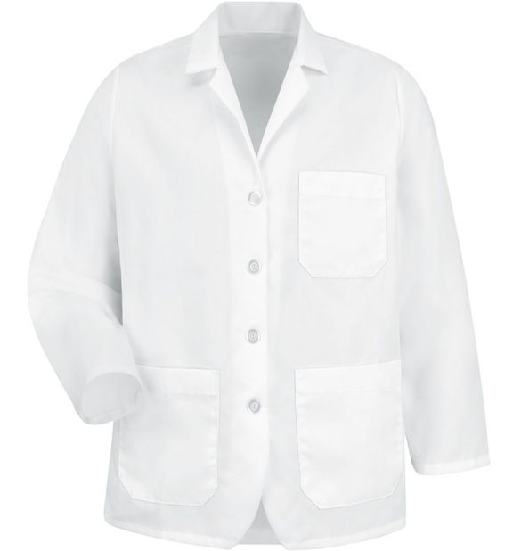 Red Kap KP11 Unisex Lapel Counter Coat in White