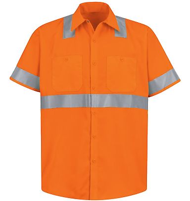 Red Kap SS24HVT Men's Tall High Visibility Safety in O2-fluorescent orange