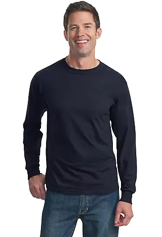 4930 Fruit of the Loom® Heavy Cotton HD Long Slee J. Navy front view