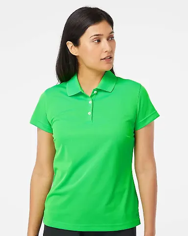 A131 adidas Golf Ladies’ ClimaLite® Piqué Shor Solar Lime/ White front view
