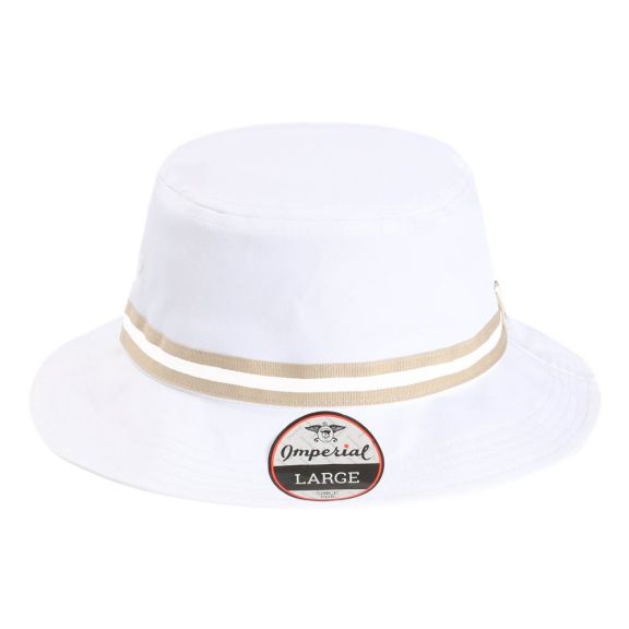Imperial 1371P The Oxford Performance Bucket Hat in White/ khaki