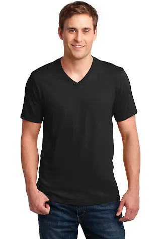 982 ANVIL NEW SOFT SPUN FASHION FIT V-NECK TEE in Black front view