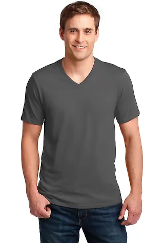 982 ANVIL NEW SOFT SPUN FASHION FIT V-NECK TEE in Charcoal front view