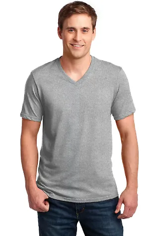 982 ANVIL NEW SOFT SPUN FASHION FIT V-NECK TEE HEATHER GREY front view