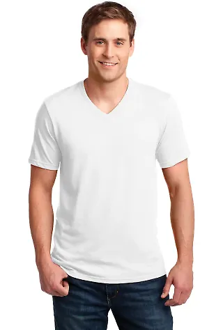 982 ANVIL NEW SOFT SPUN FASHION FIT V-NECK TEE in White front view