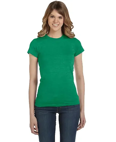379 Anvil Semi-Sheer Ring Spun Tee in Heather green front view