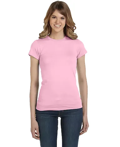 379 Anvil Semi-Sheer Ring Spun Tee in Charity pink front view