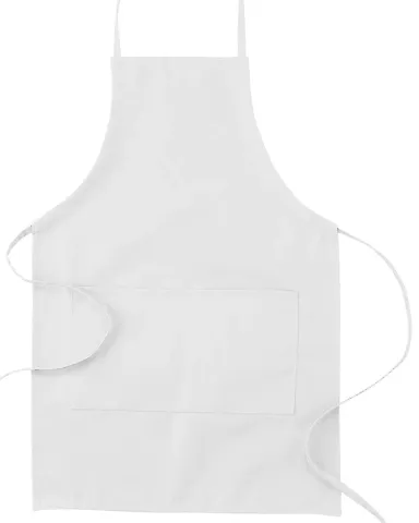 APR53 Big Accessories Two-Pocket 30" Apron in White front view