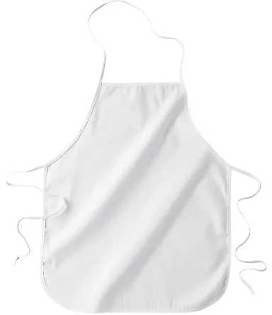 APR54 Big Accessories 24" Apron Without Pockets WHITE front view