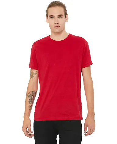 BELLA+CANVAS 3650 Mens Poly-Cotton T-Shirt in Red front view