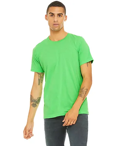 BELLA+CANVAS 3650 Mens Poly-Cotton T-Shirt in Neon green front view