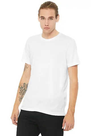 BELLA+CANVAS 3650 Mens Poly-Cotton T-Shirt in White front view