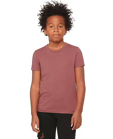 BELLA+CANVAS 3001YCVC Jersey Youth T-Shirt in Heather mauve front view