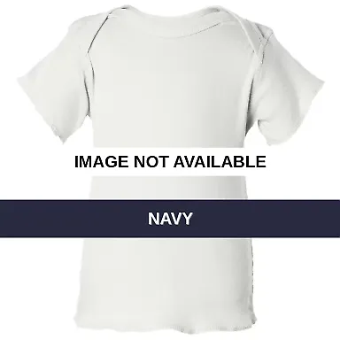 3400 Rabbit Skins® Infant Lap Shoulder T-shirt NAVY front view