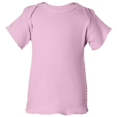 3400 Rabbit Skins® Infant Lap Shoulder T-shirt PINK front view