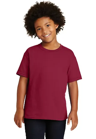 Gildan 5000B Heavyweight Cotton Youth T-shirt  in Cardinal red front view