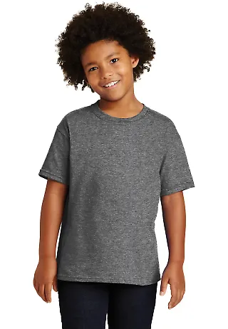 Gildan 5000B Heavyweight Cotton Youth T-shirt  in Graphite heather front view
