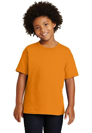 Gildan 5000B Heavyweight Cotton Youth T-shirt  in Tennessee orange front view