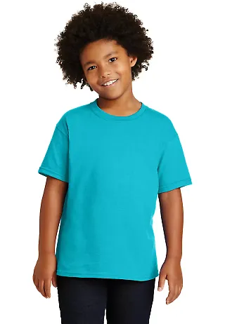 Gildan 5000B Heavyweight Cotton Youth T-shirt  in Tropical blue front view