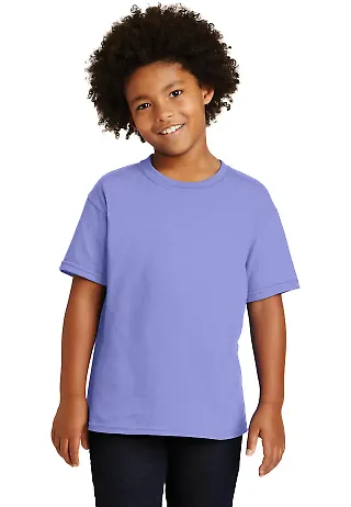 Gildan 5000B Heavyweight Cotton Youth T-shirt  in Violet front view