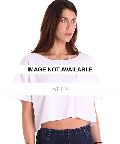 RSA0305 American Apparel Mid-Length Pocket Tee White front view