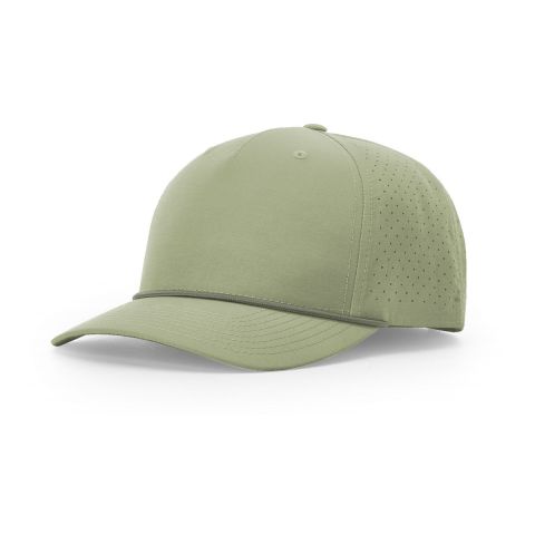 Richardson 355 Laser Perf Performance Rope Cap in Light olive/ olive