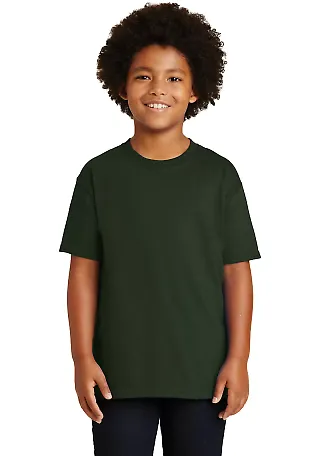 Gildan 2000B Ultra Cotton Youth T-shirt in Forest green front view
