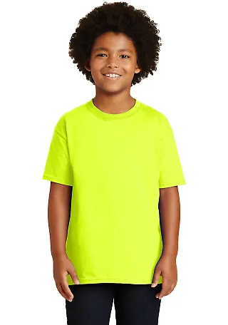 Gildan 2000B Ultra Cotton Youth T-shirt in Safety green front view