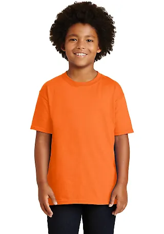 Gildan 2000B Ultra Cotton Youth T-shirt in S orange front view