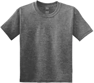 8000B Gildan Ultra Blend 50/50 Youth T-shirt in Graphite heather front view