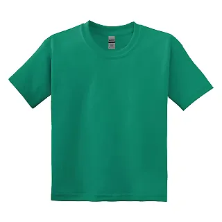 8000B Gildan Ultra Blend 50/50 Youth T-shirt in Kelly green front view