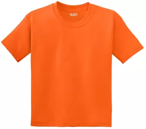 8000B Gildan Ultra Blend 50/50 Youth T-shirt in S orange front view