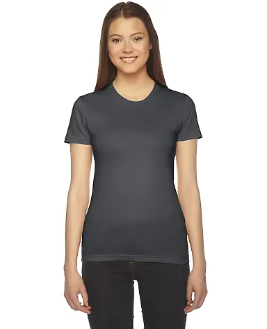2102 American Apparel Girly Fine Jersey Tee Asphalt front view
