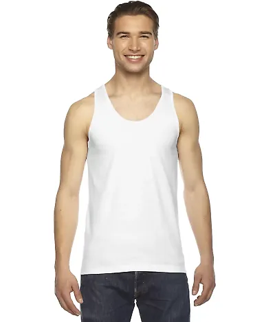 2408 Unisex American Apparel Fine Jersey Tank White front view