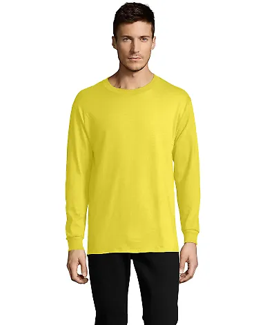 5286 Hanes® Heavyweight Long Sleeve T-shirt in Yellow front view