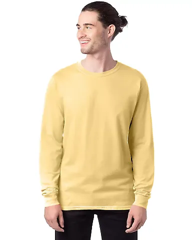 5286 Hanes® Heavyweight Long Sleeve T-shirt in Athletic gold front view