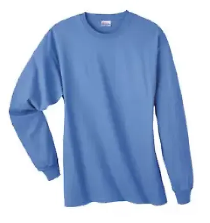 5286 Hanes® Heavyweight Long Sleeve T-shirt in Carolina blue front view