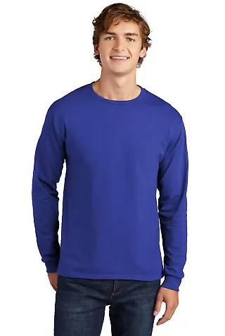 5286 Hanes® Heavyweight Long Sleeve T-shirt in Deep royal front view