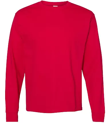 5286 Hanes® Heavyweight Long Sleeve T-shirt in Deep red front view