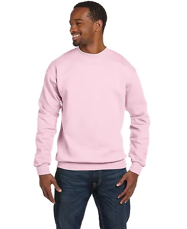 Hanes P160 ecosmart crewneck sweatshirt Pale Pink front view